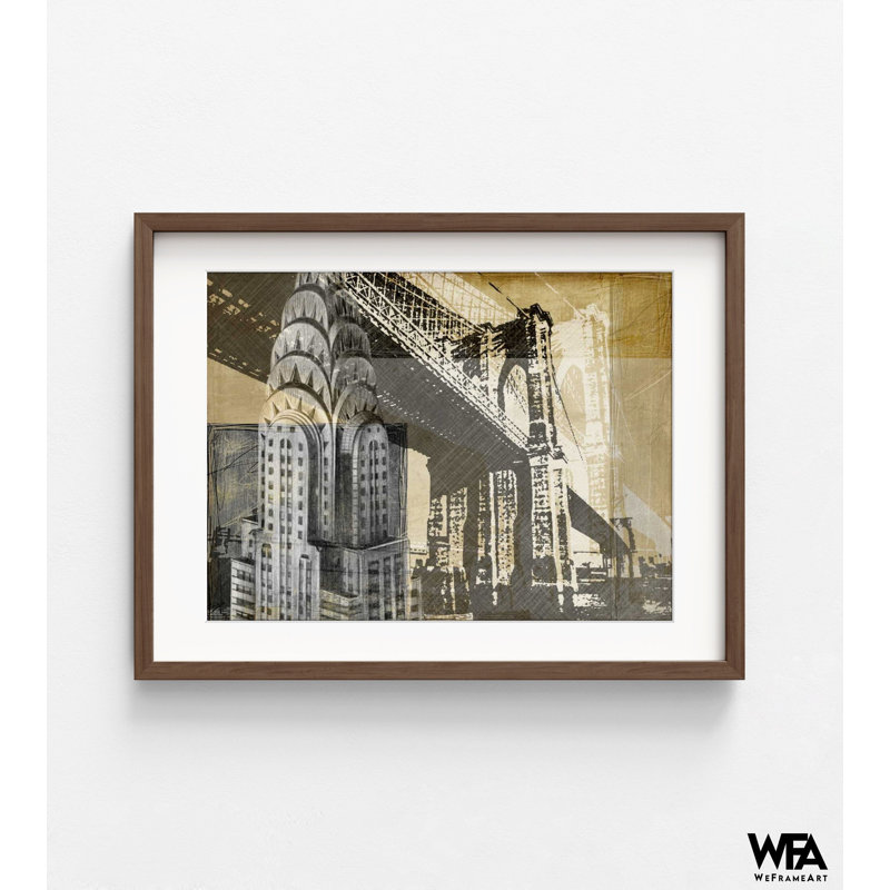 «Metropolitan Collage I» par Ethan Harper, très grande affiche de l'Empire State Building, œuvre d'art classique encadrée de New York, décor plat