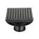 6 In. Square Stainless Steel Grid Shower Floor Drain With Flange In Matte Black
