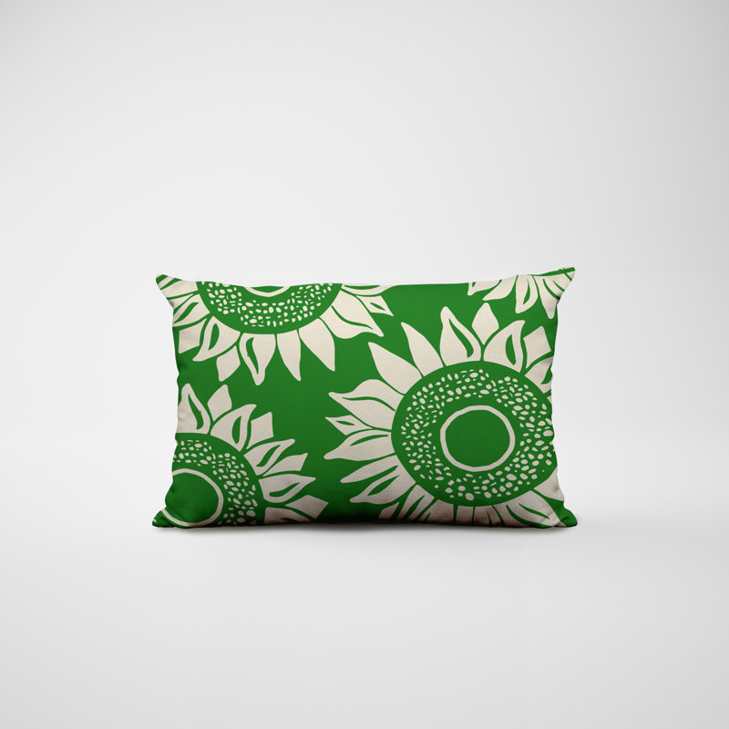Polyester / Mélange de polyester Housse de coussin rectangulaire intérieure / extérieure lombaire et insert, Vert