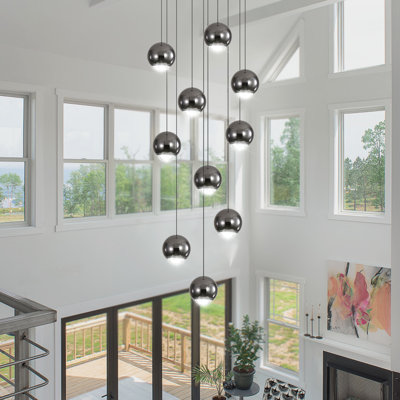 Luminaire suspendu sphérique moderne à hauteur réglable de 110 po 2700k-6000k