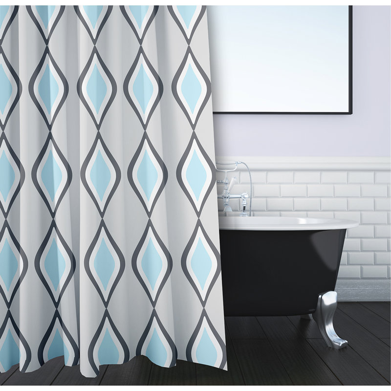Floral Shower Curtain, Paloma / Steel / Omar