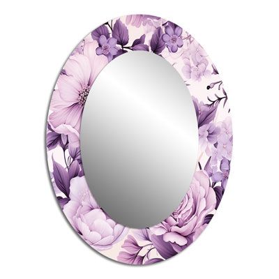 Victorian Elegance Soft Lavender Blossom - Traditional Oval Wall Mirror