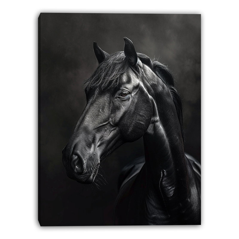 «Noir Portrait Two», art mural sur toile tendue, L 24 po x H 36 po x P 1,5 po