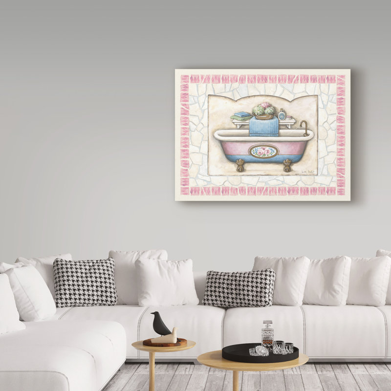 « salle de bain c », publicité sur toile tendue, H 14 po x l 19 po