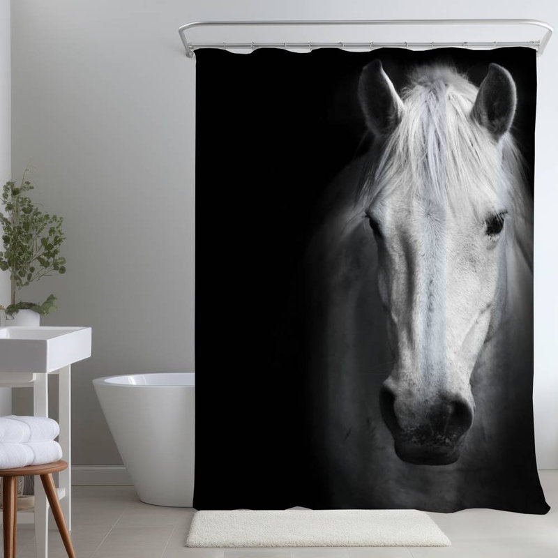 Shower Curtain PH8 – Polyester Shower Curtain, Dye Sublimation Print, 71" W × 74" L