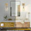 Applique murale moderne en laiton 1 lumière à intensité variable avec cloche en verre transparent-601249533