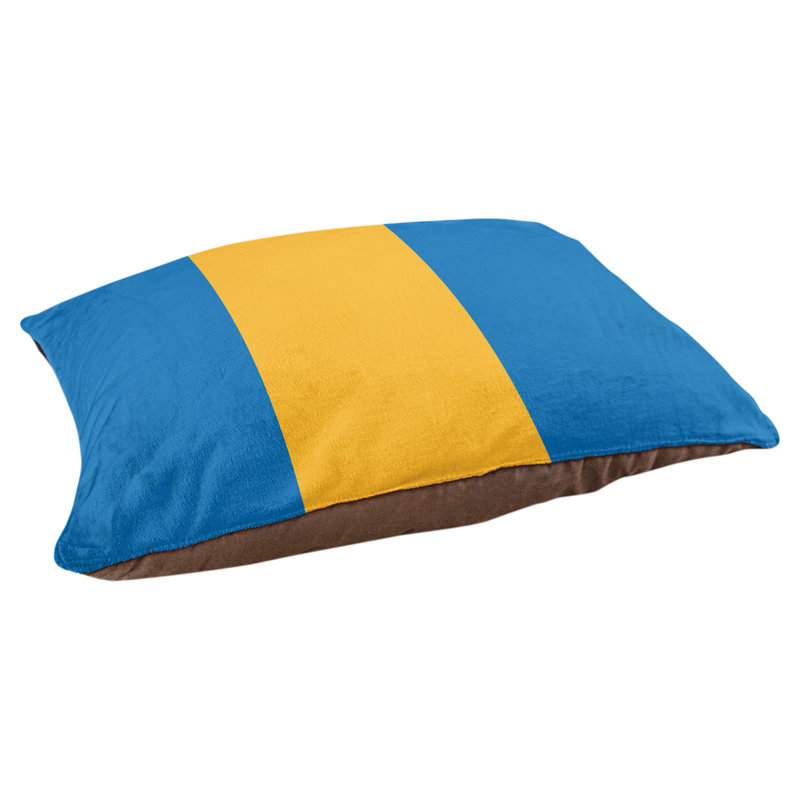 Coussin Golden State, Grand (l 40 po x P 30 po x H 14 po), Bleu royal / jaune doré californien / bleu royal