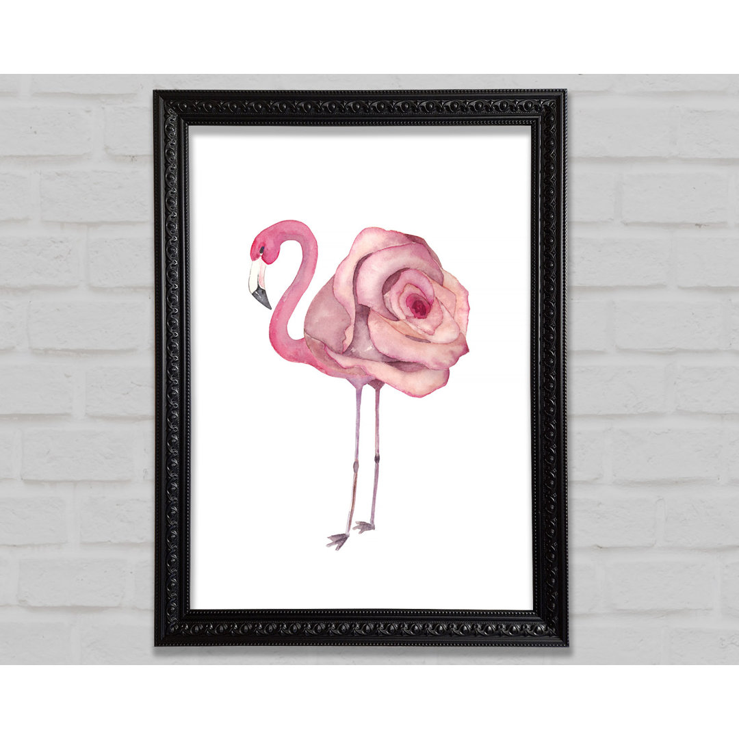 Rosa Flamingo Rose - Einzelner Bilderrahmen Kunstdrucke