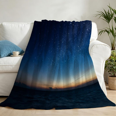 Jeté en flanelle bleue ultra douce