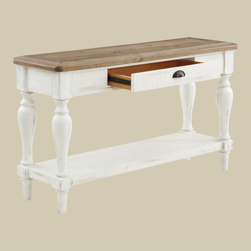 Dyersburg 50'' Console Table, Rustic Brown/White
