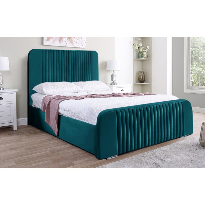 Bledi Upholstered Bed, Double (4'6), Mallard