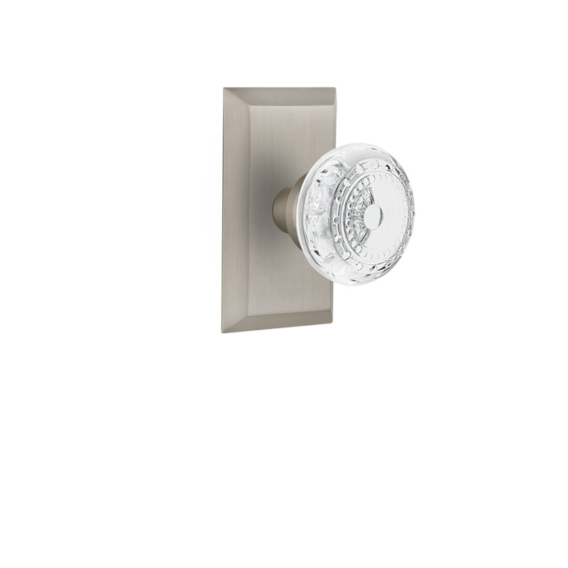 Studio Plate with Crystal Meadows Knob, Satin Nickel