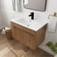 Meuble-lavabo de 30 pouces avec lavabo en céramique blanc et tablette ajustable