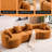4 Orange Chenille Fabric - Soft And Sponge Living Room Cozy Seating