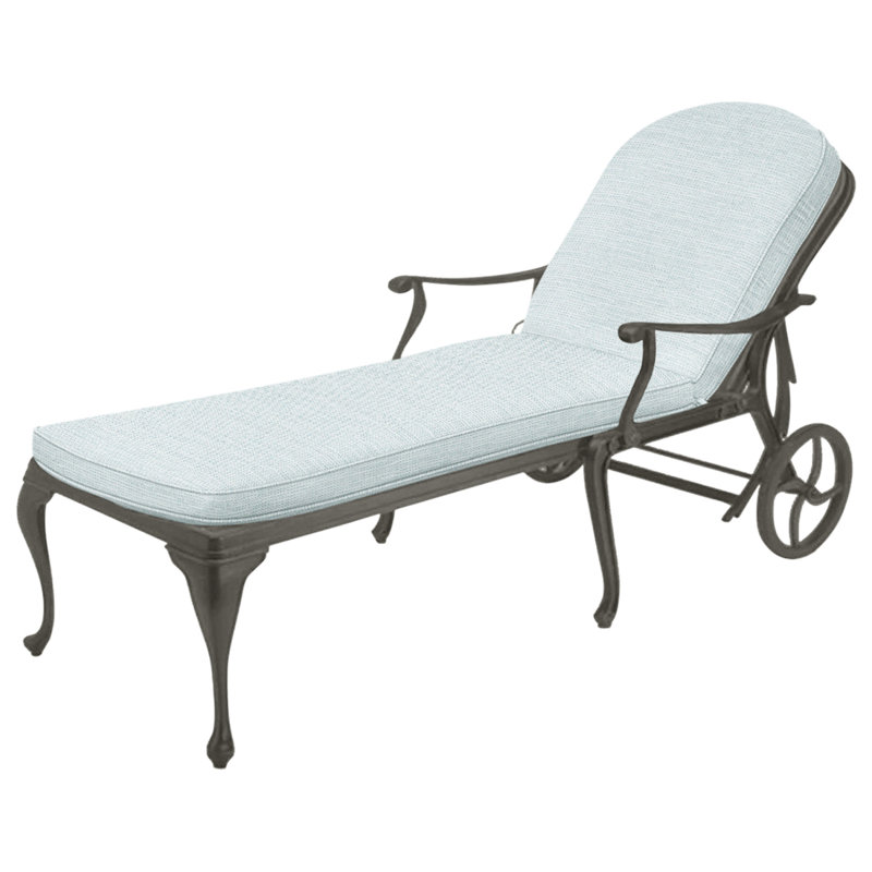 Provance Cast Outdoor Chaise Lounge Wheels Included, Welt, Slate Gray, Paper Sky
