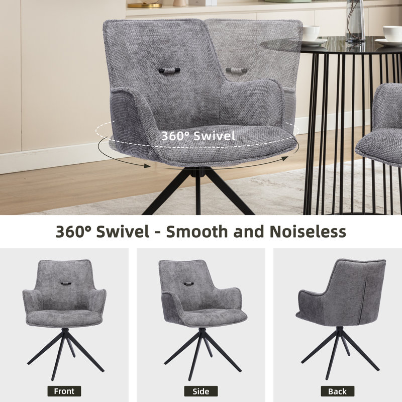 Modern Upholstered Swivel Dining Armchair