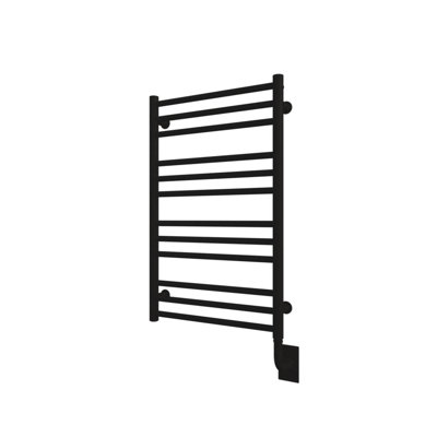 19.5"x31" Sorano Wall Mounted Electric Towel Warmer Modern Heated Towel Rack - Matte Black, Includes Programmable Smart Switch, Lifetime Warranty