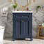 Armoire de salle de bain 24 po avec portes à fermeture douce et tablette réglable, meuble-lavabo avec lavabo en céramique-129669852