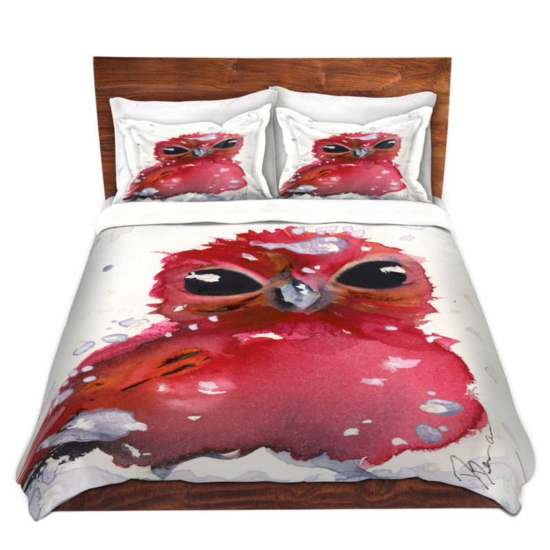 Ensemble de housse de couette christmas finch, 1 housse simple + 1 taie standard