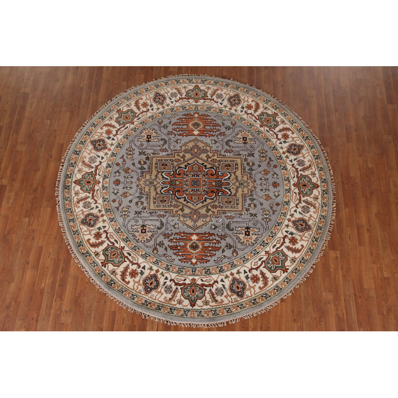Geometric Traditional  Round Area Rug 8x8