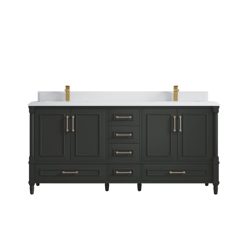 Ensemble de meuble-lavabo double 72 po Aberdeen, Blanc