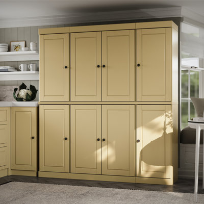 Siegmeyer 100% Solid Wood Tall Kitchen Pantry Cabinet with Doors, Adjustable Shelves, Modular Kitchen Storage Cabinet, 65" W x 71.5" H