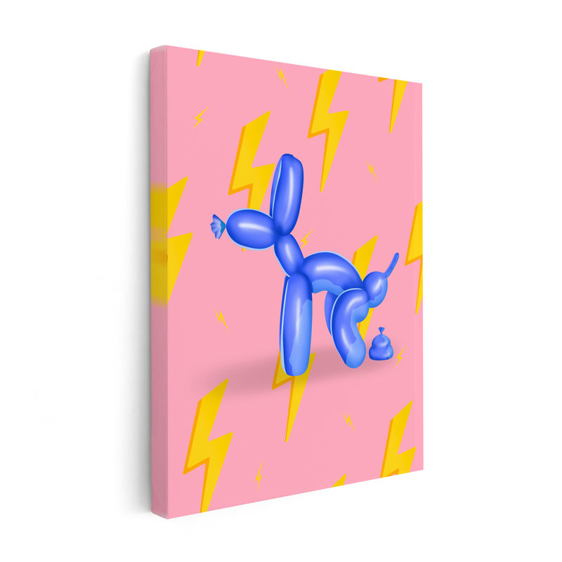 «Pooping Balloon Dog No3», Unframed, Canvas, 18"H x 24"W