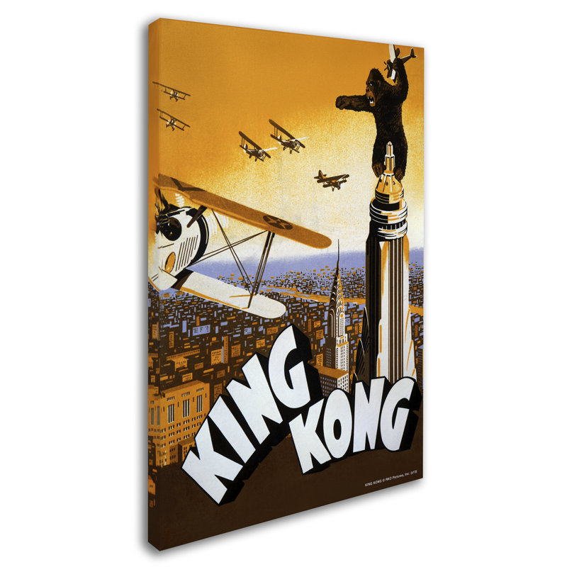 « king kong 6 », affiche rétro sur toile, H 47 po x l 30 po x P 2 po