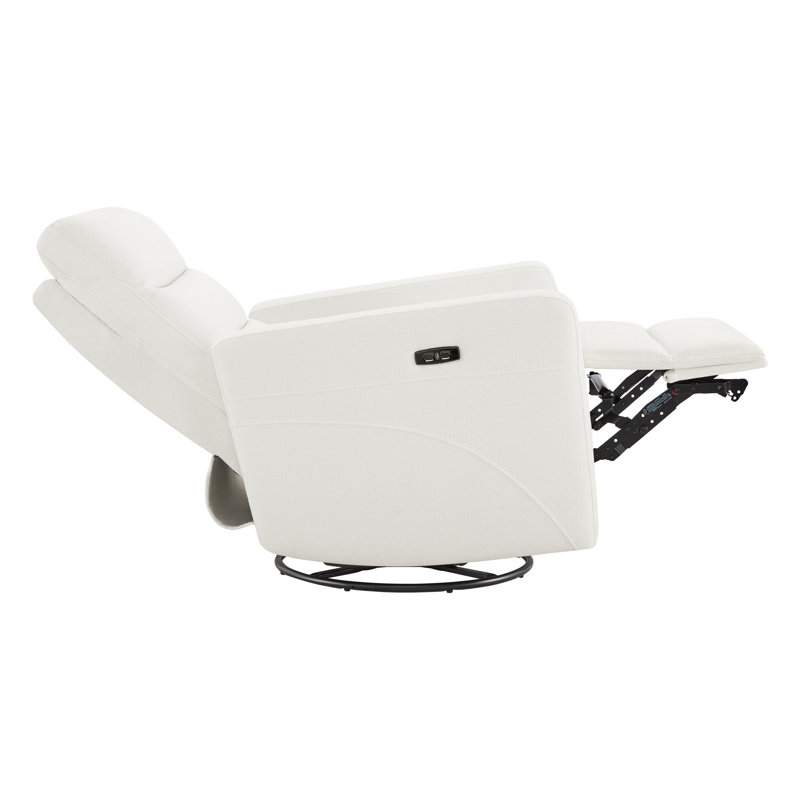 Fauteuil inclinable électrique pivotant 33 po Mila, White Polyester