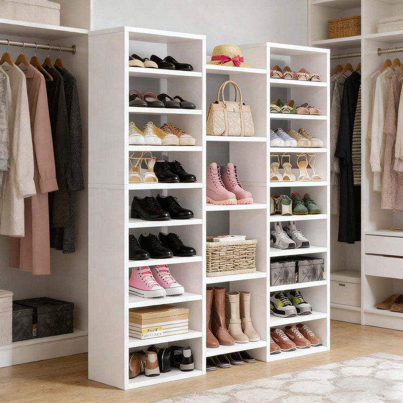 Range-chaussures à 23 tablettes avec trousse de sécurité anti-basculement
