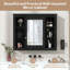 Armoire de rangement murale pour salle de bain, armoire à pharmacie, armoire de salle de bain moderne avec miroir, armoire à miroir avec 6 tablettes ouvertes (meuble-lavabo non inclus)-2123653107
