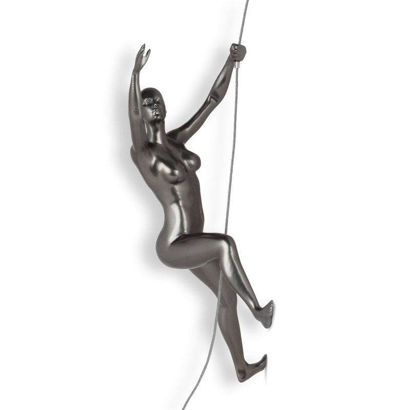 Modern People Wall Decor on Resin, Anthracite