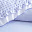 Édredon 4 pièces pour lit double / grand, accent, volant double couche, coussin rond blanc, microfibre légère double / grand, première couche, deuxième volant doux et respirant