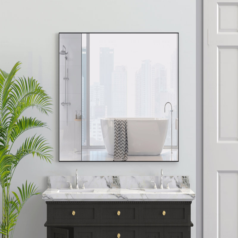Miroir d'appoint 48 po x 32 po, Noir