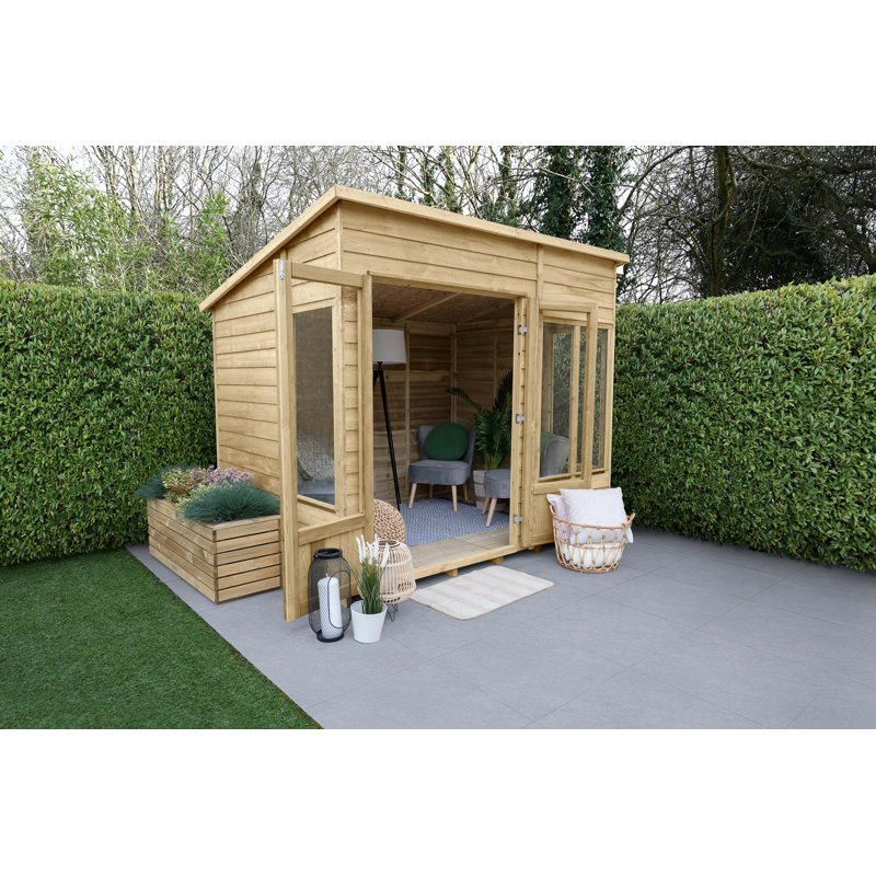 4Life 8x6 Pressure Treated Double Door Pent Summerhouse, Yes