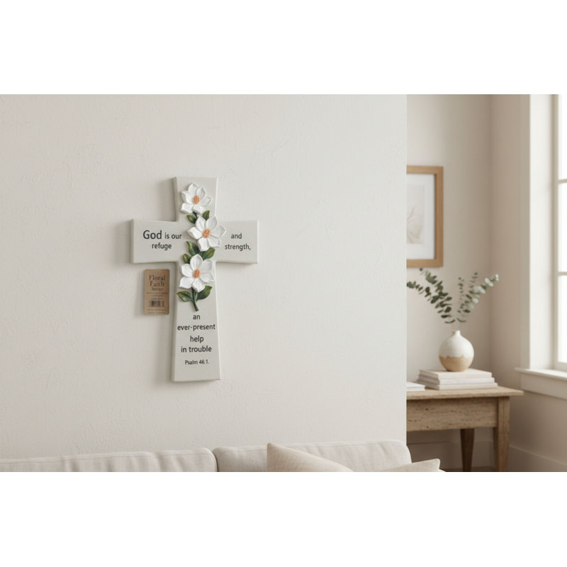 FLORAL FOI CROIX BLANC RÉFUGE FLEUR