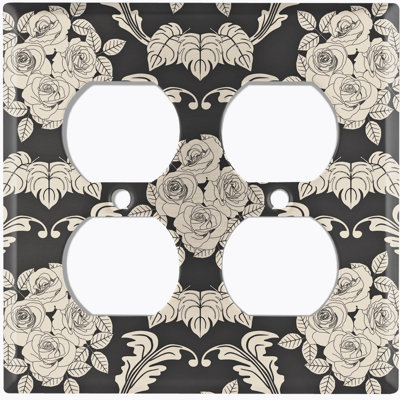 Patterned 2 - Gang Duplex Outlet Standard Wall Plate