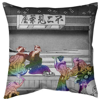 Coussin Katsushika Hokusai Yoshida at Tokaido