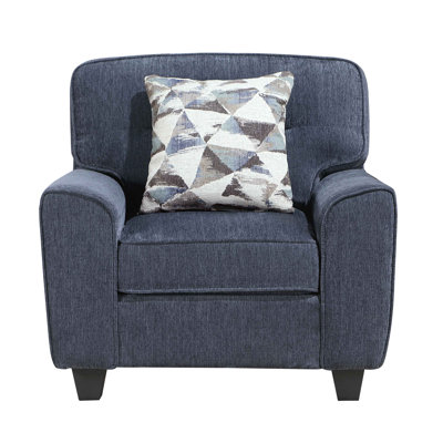Durable Chenille Fabric Living Room Chair With Decorative Pillow Contemporary Design Furniture 1Pc