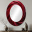 Red Winding Wonder - Abstract Spirals Round Mirror Wall Decor-121883885-121883889