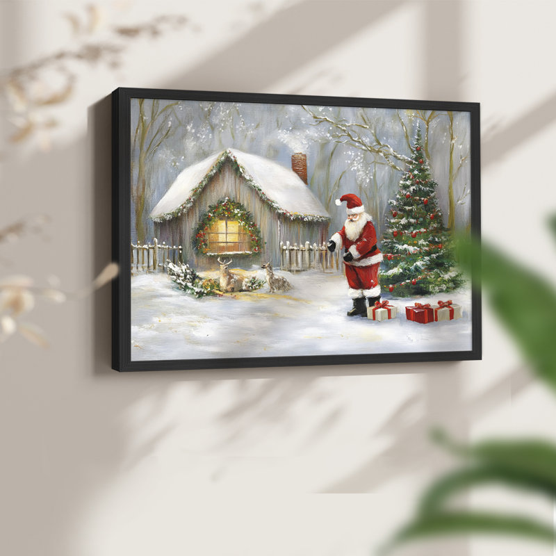 Art de Noël - DCCLXI - Reproduction encadrée - Restickable, H 8 po x l 10 po, Noir, noir, noir, noir