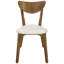 2 chaises de salle à manger à finition châtaignier avec coussin brun clair - look moderne, revêtement Mid-Century confortable (2