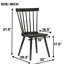 De 2 chaises de salle à manger rectangulaires en bois massif noir rustique pour la pièce, finition naturelle, fabrication en bois, assemblage facile et esthétique élégante-1631055981