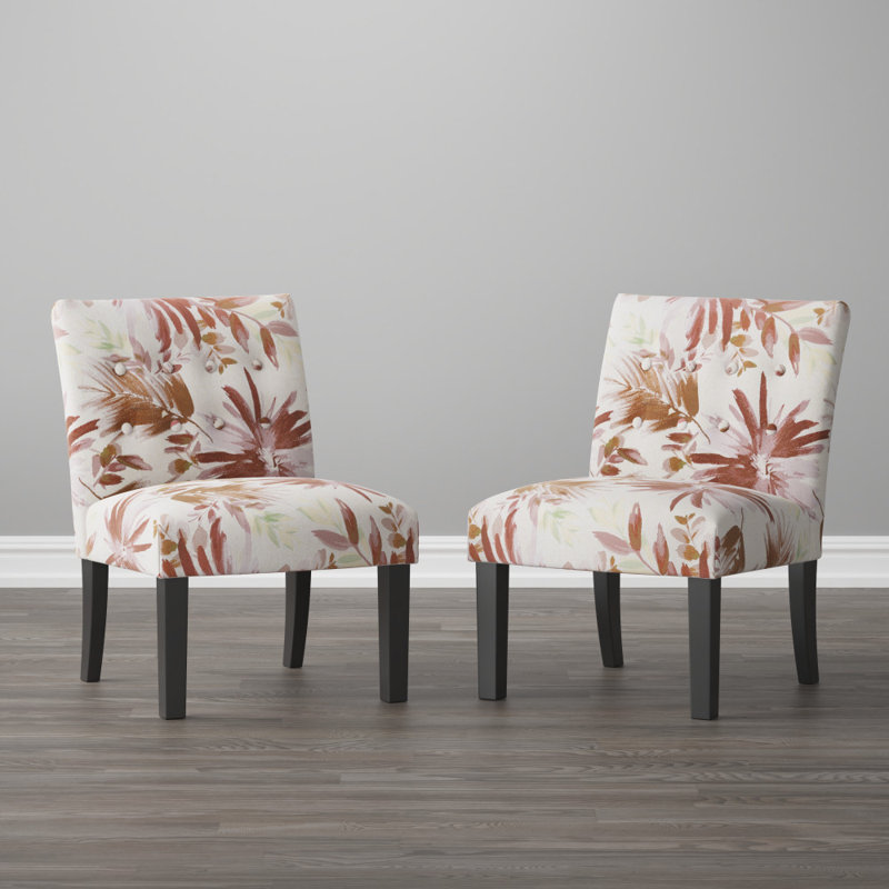 Fauteuil de chambre en polyester touffeté de 55,88 cm de large Scolle, 100% polyester cramoisi floral