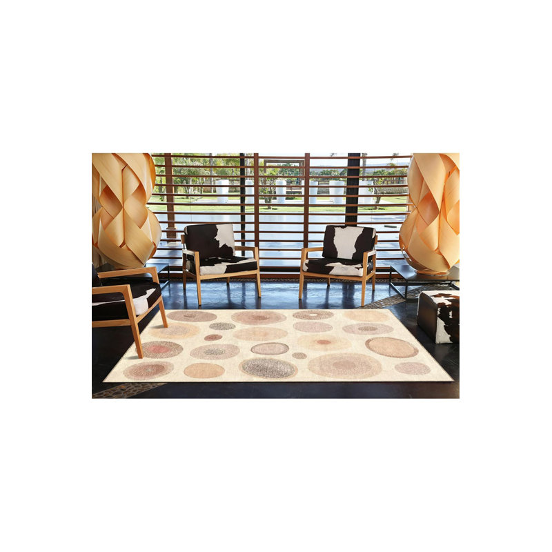 Yellow Pebble Pastel Pattern Decorative Rug, Runner 2'6" x 6'7" Rug Pad Included