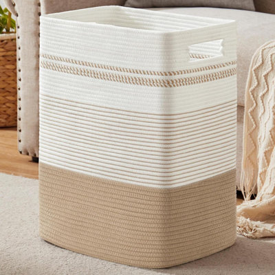 Panier à linge haut avec panier à linge décoratif pour les vêtements et dans le salon