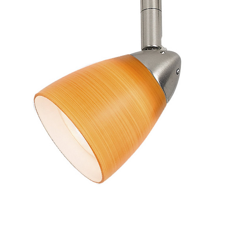 48'' 5 -Light Fixed Track Track Kit with Dimmable and Adjustable Head, Red Spot, Brushed Steel