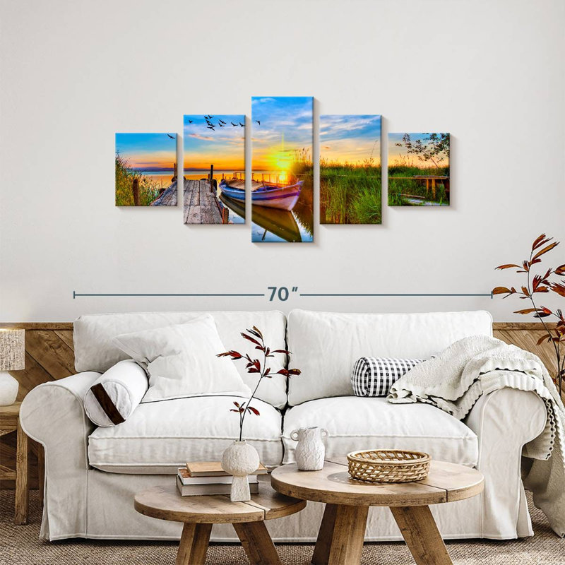 Sunset Lake, 24" H x 55" W