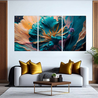 Abstract Fractal Acrylic Wall Art 3 Piece Set