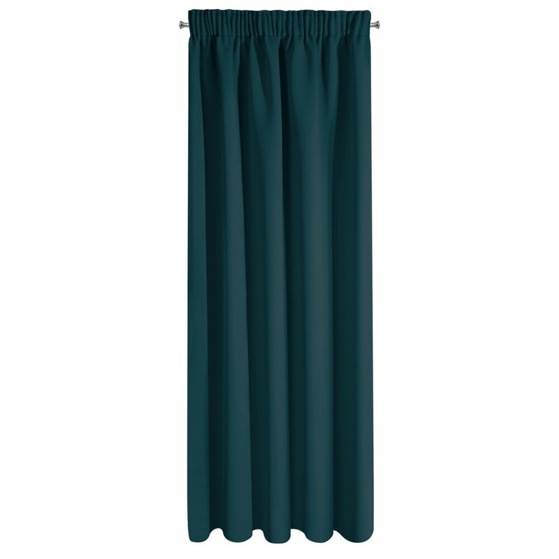 Logan Room Darkening Curtain Single Panel, Dark green